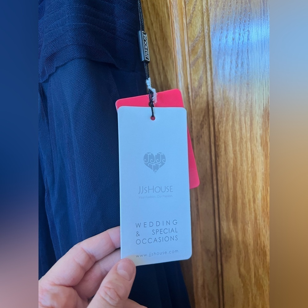 JJ's House - Elegant & Formal Navy Blue Hi Low Dress - Picture 5 of 15